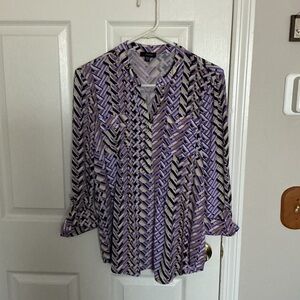 Purple Geometric Pattern Blouse